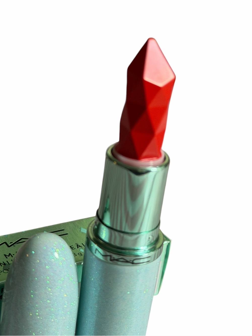 MAC Holiday Lipstick in UNEXPECTED RED -Gemstone Lipstick - Vibrant Red BNIB - Picture 4 of 16